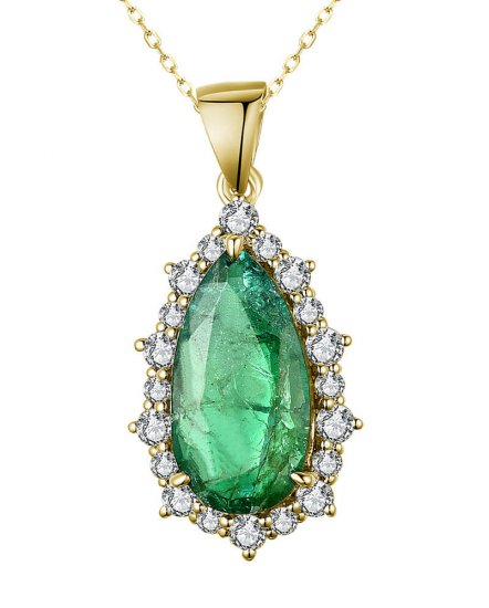 PEAR EMERALD DIAMOND PENDANT (TP2820)